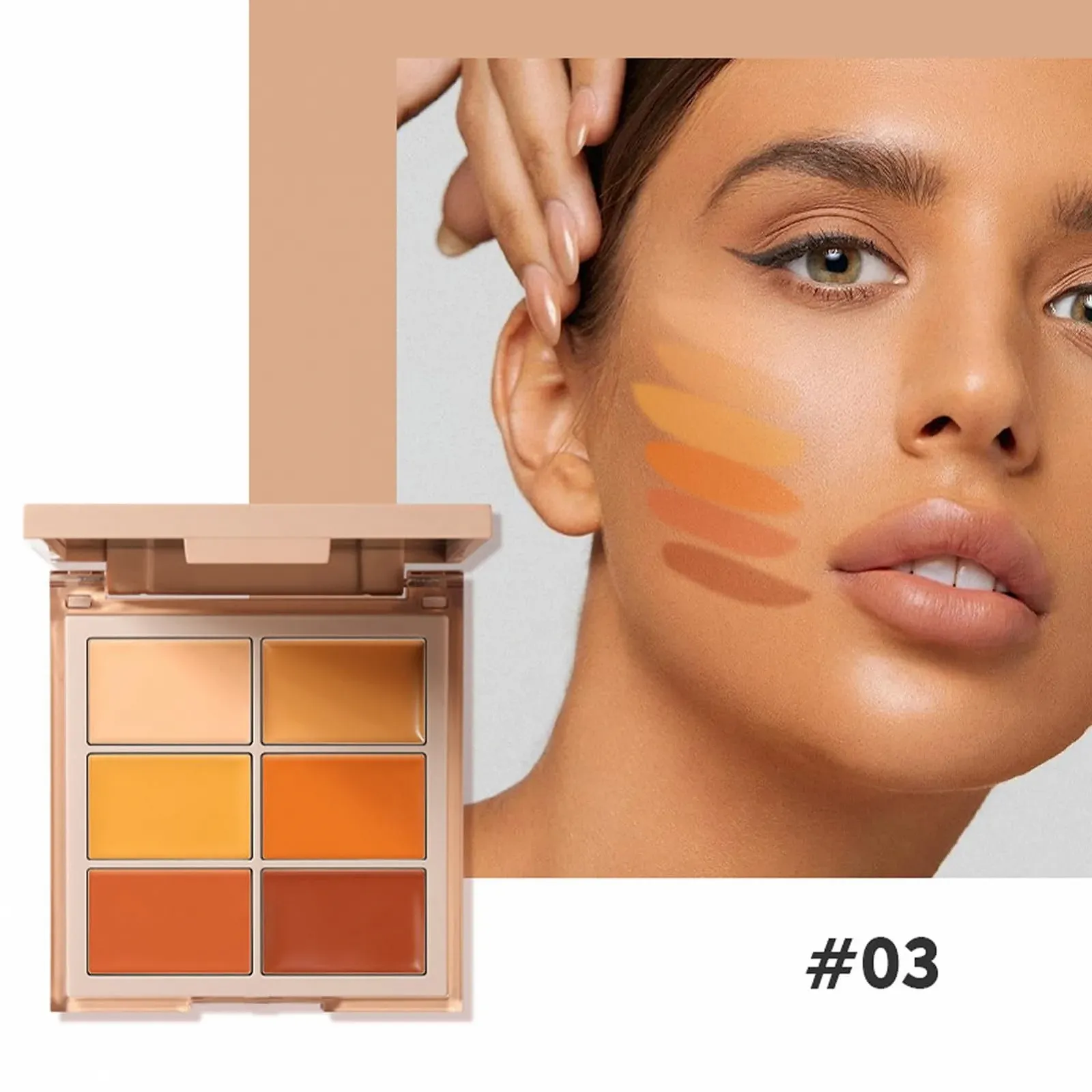 Палетка консилеров Goowafur 6 цветов Корректор тона кожи для лица - Многофункциональный крем-консилер для макияжа с полным покрытием для контурирования, фото №5 Палетка консилеров Goowafur 6 цветов Корректор тона кожи для лица - Многофункциональный крем-консилер для макияжа с полным покрытием для контурирования, фото №5
