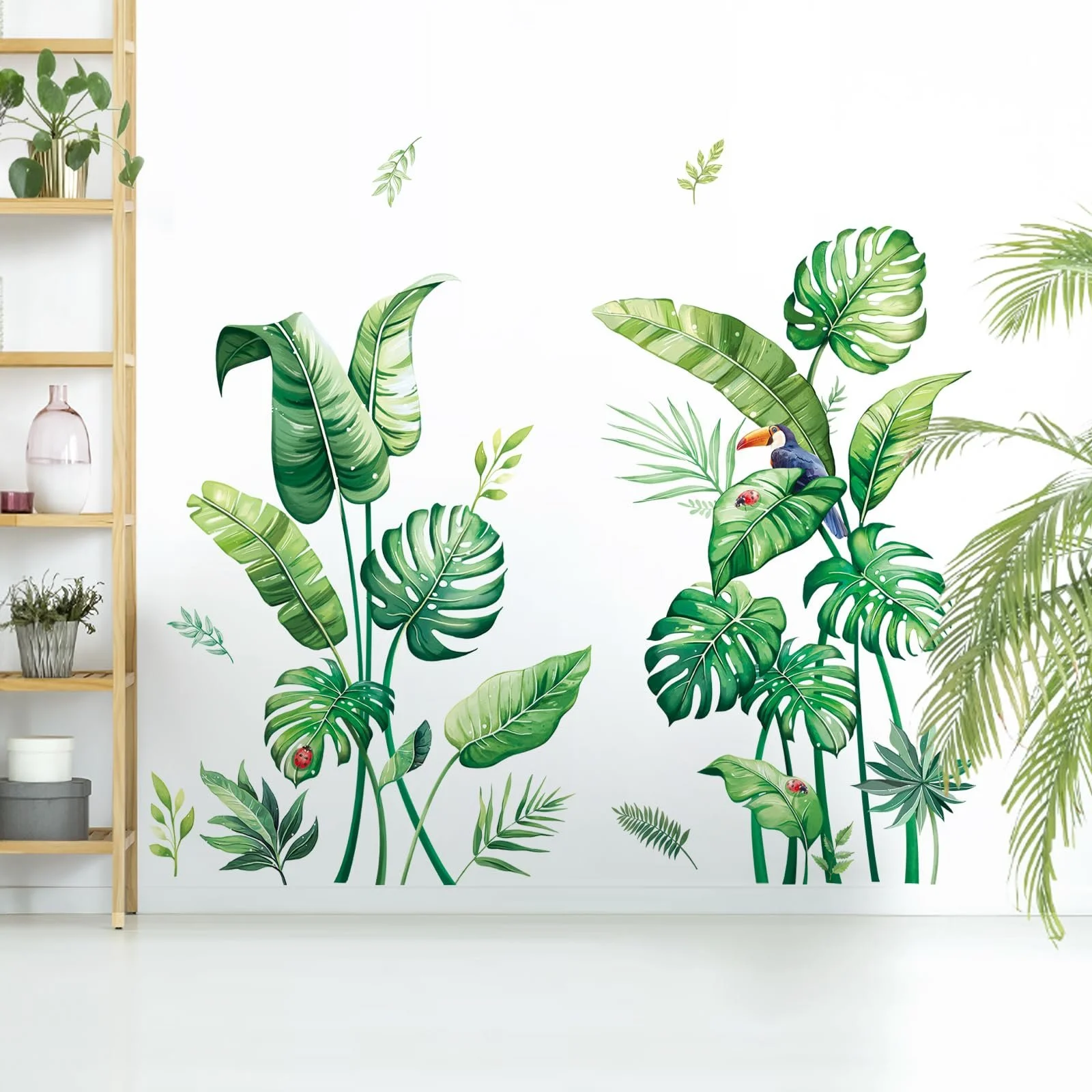 Наклейка на стіну Tanlaby Palm Leaf Green Plants Tropical Leaves, фото №6