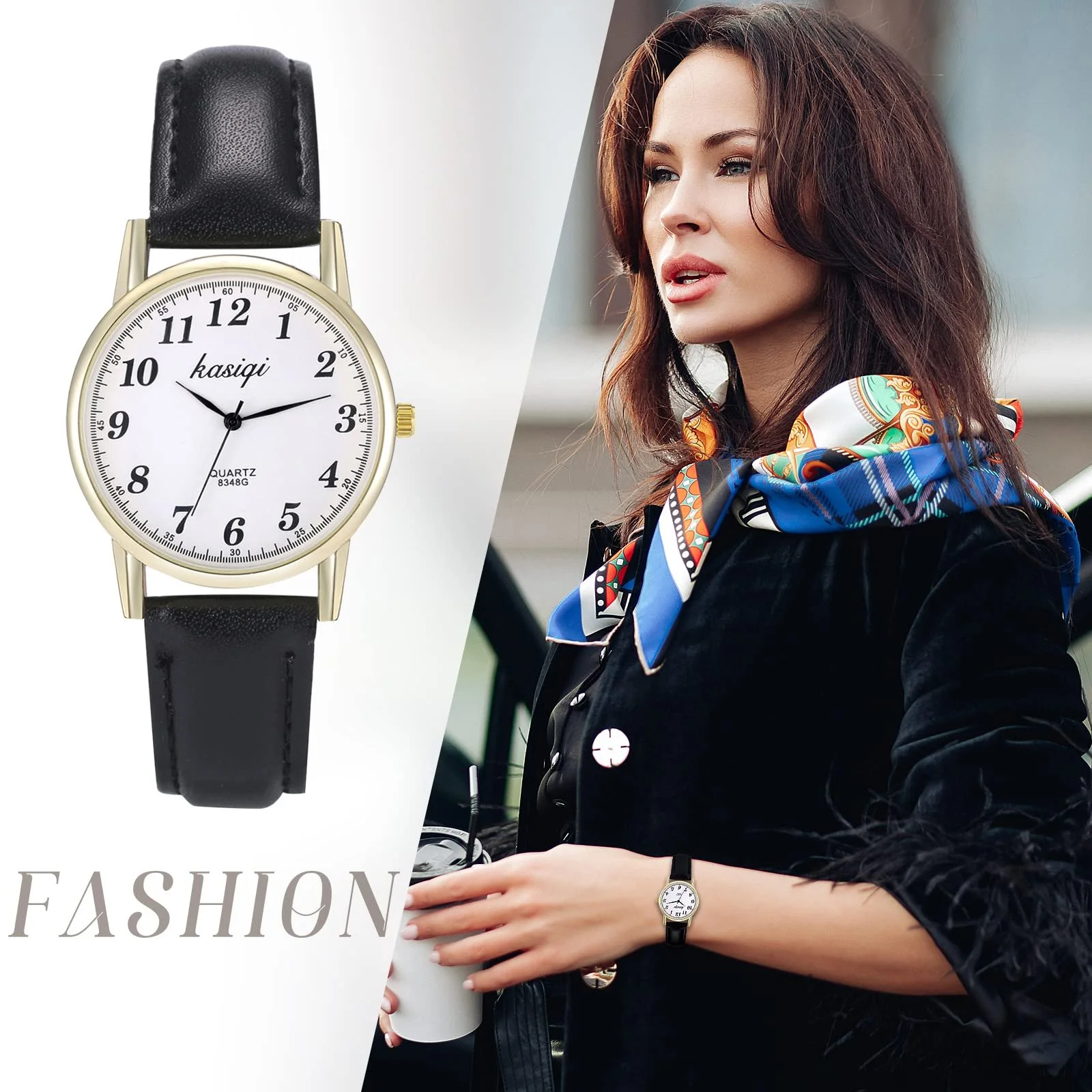 Парные часы Кварцевые Аналоговые часы для друзей JewelryWe Классические Простые Черный/Коричневый, фото №6 Парные часы Кварцевые Аналоговые часы для друзей JewelryWe Классические Простые Черный/Коричневый, фото №6