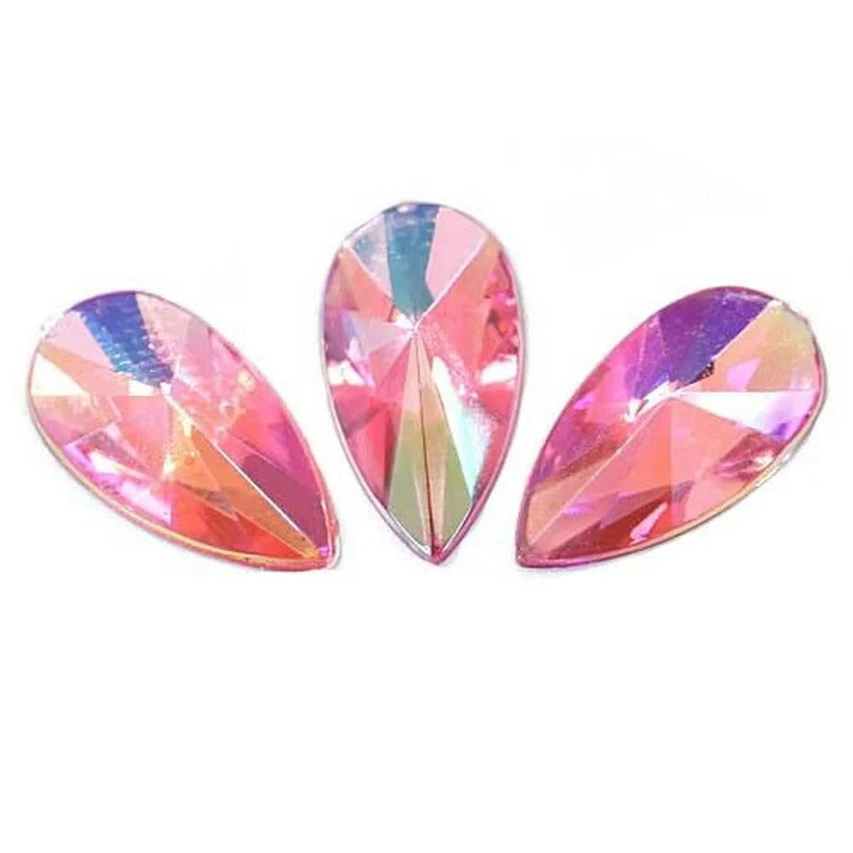 Каплевидные Акриловые Стразы 9x18мм Розовый AB, фото №1