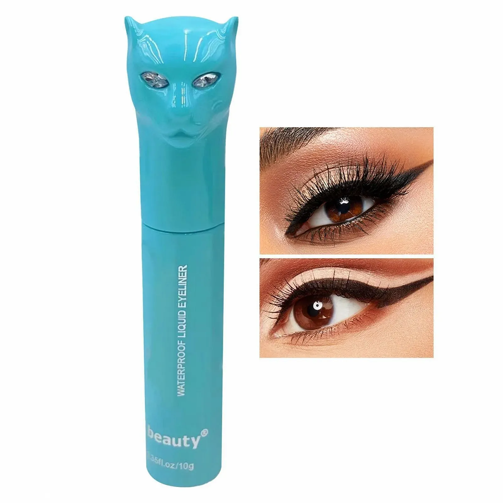 Подводка для глаз Жидкая Cute Leopard, водостойкая, долговечный, профессиональный, черный, фото №7