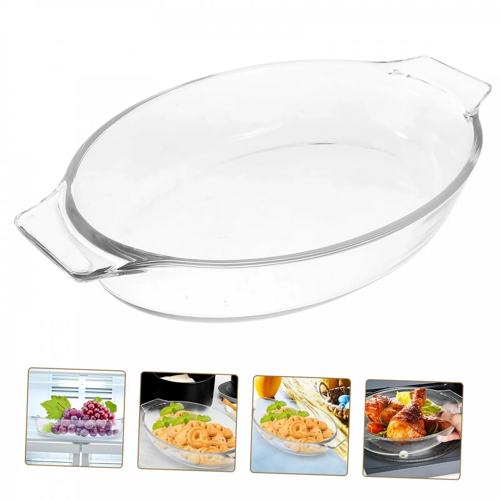 Форма для запекания IMIKEYA термостойкая овальная с двойными ручками, фото №5