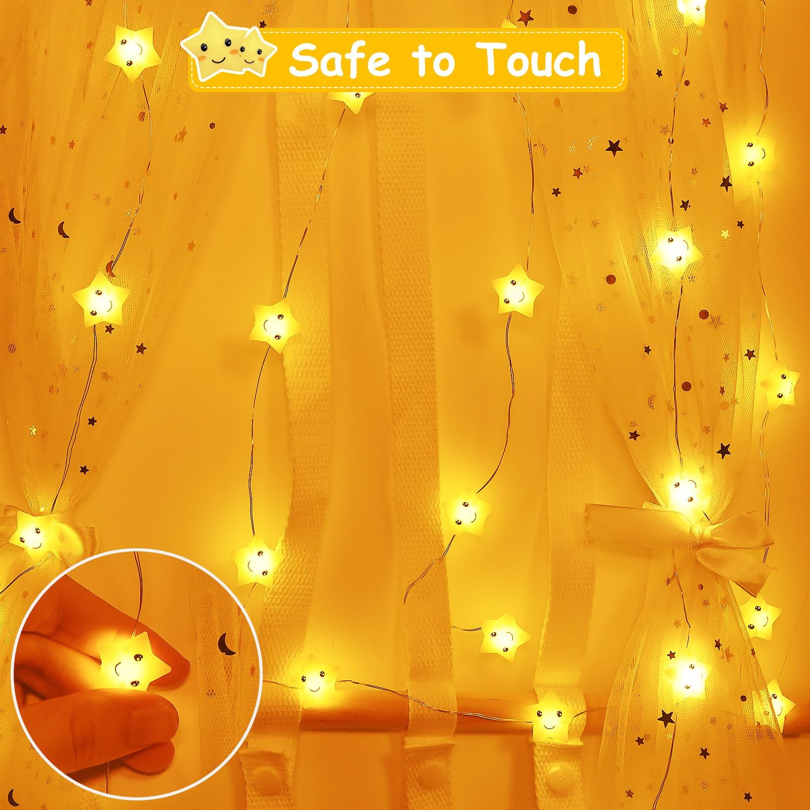 Гірлянда cshare Зірки 20 LED 2 м Теплий Білий, фото №4