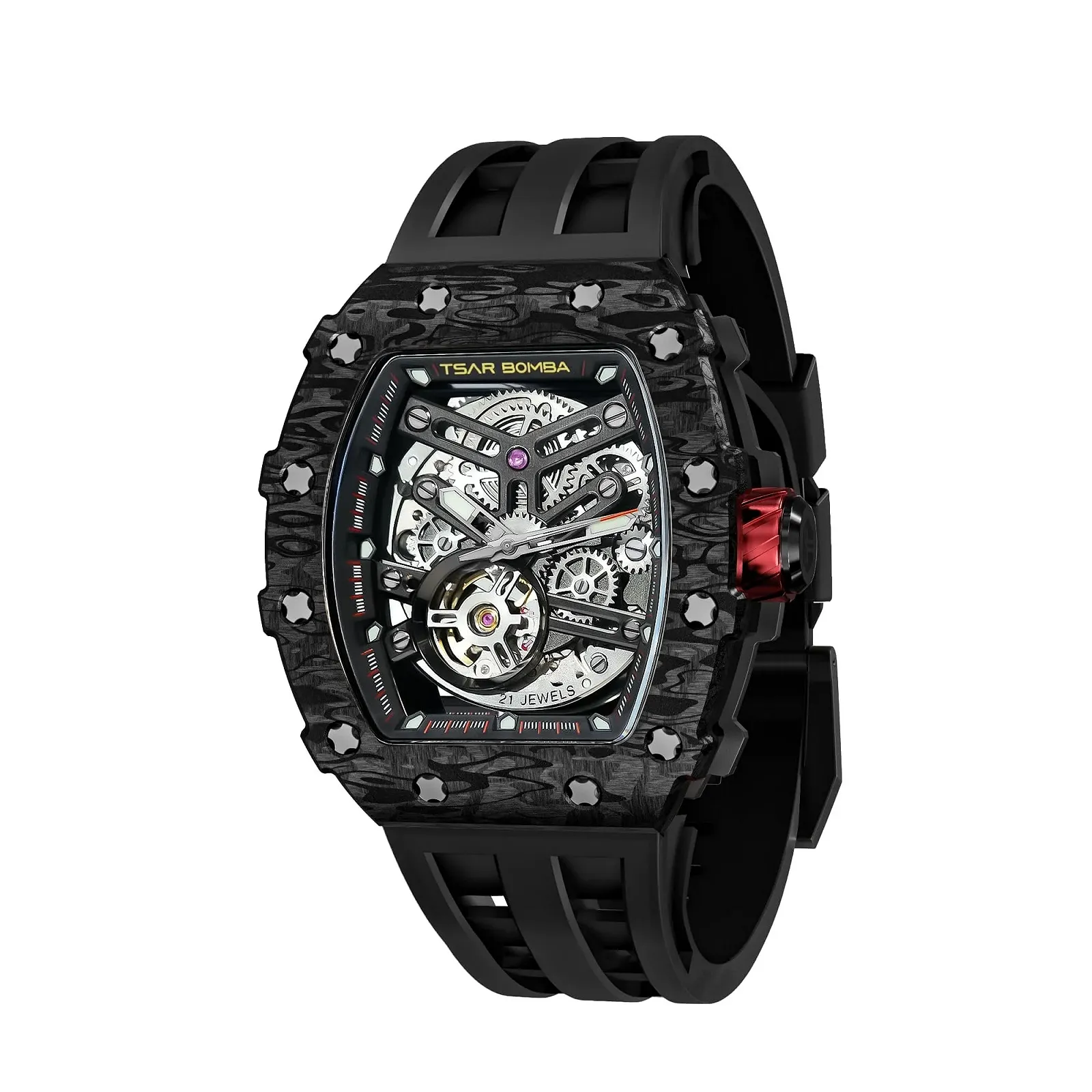 Механические часы мужские TSAR BOMBA Автоматические Японский механизм Сапфировое стекло 50 м Водонепроницаемые Силиконовый ремешок TB8208, фото №1 Механические часы мужские TSAR BOMBA Автоматические Японский механизм Сапфировое стекло 50 м Водонепроницаемые Силиконовый ремешок TB8208, фото №1