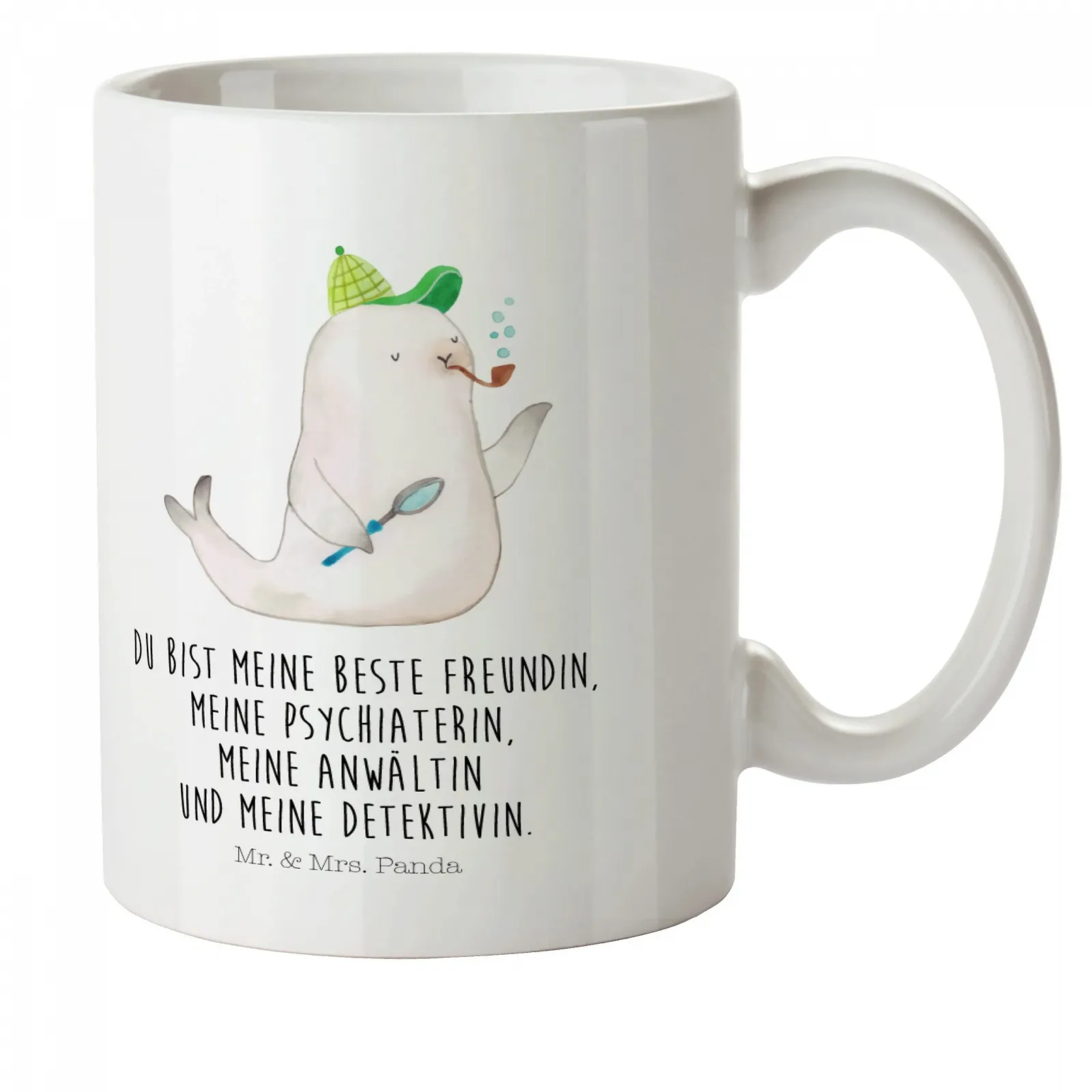 Дитяча Кружка Mr. & Mrs. Panda Seal Sherlock, Пластикова, фото №1