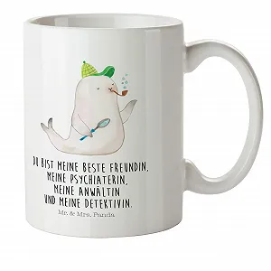 Дитяча Кружка Mr. & Mrs. Panda Seal Sherlock, Пластикова - Фото 1