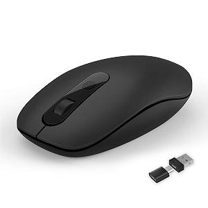 Мышь Seenda USB C Беспроводная 2.4 GHz Беспроводная мышь 2 в 1 с USB и Type-C Ресивером, Тихая Type C Беспроводная мышь DPI 2400 для MacBook, Планшета, Компьютера, Ноутбука и Windows, Черная - Фото 1