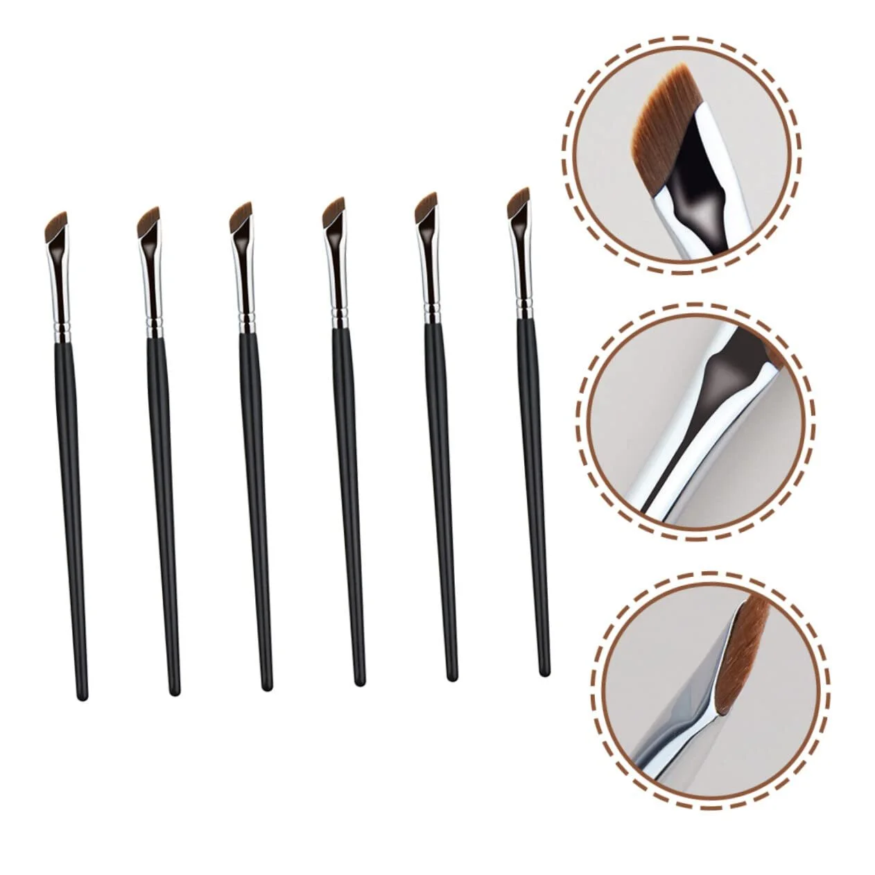 Набор кистей для бровей FRCOLOR 6 шт, тонкая, фото №7 Набор кистей для бровей FRCOLOR 6 шт, тонкая, фото №7