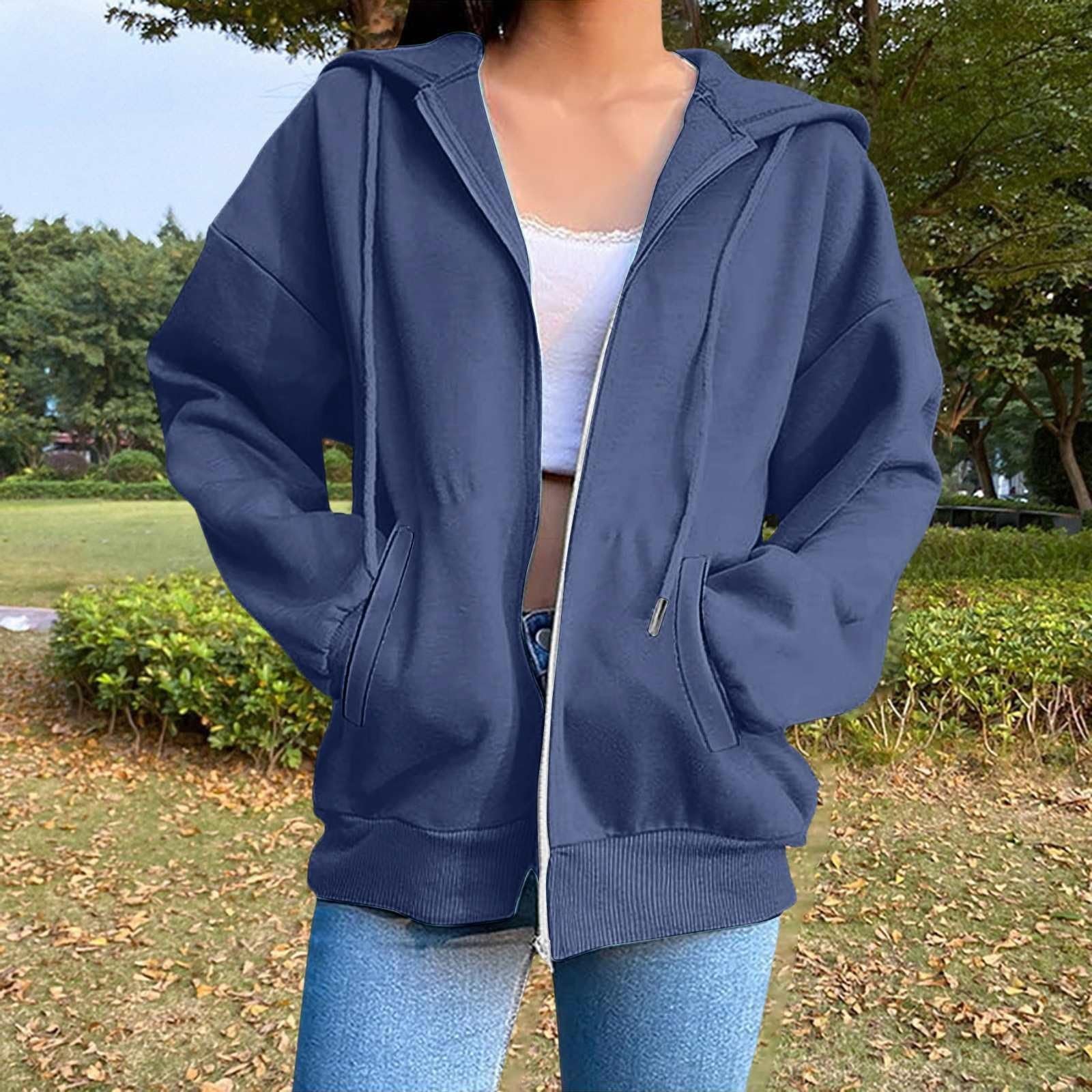 Худи CCOOfhhc Женская Толстовка на молнии Куртка Колледж Плюшевая Куртка Переходная Куртка Карман Флисовая Куртка Y2k Спортивная Куртка Осенняя Куртка Худи Куртка на молнии Пальто Повседневная Куртка с капюшоном Переходная Куртка, фото №2