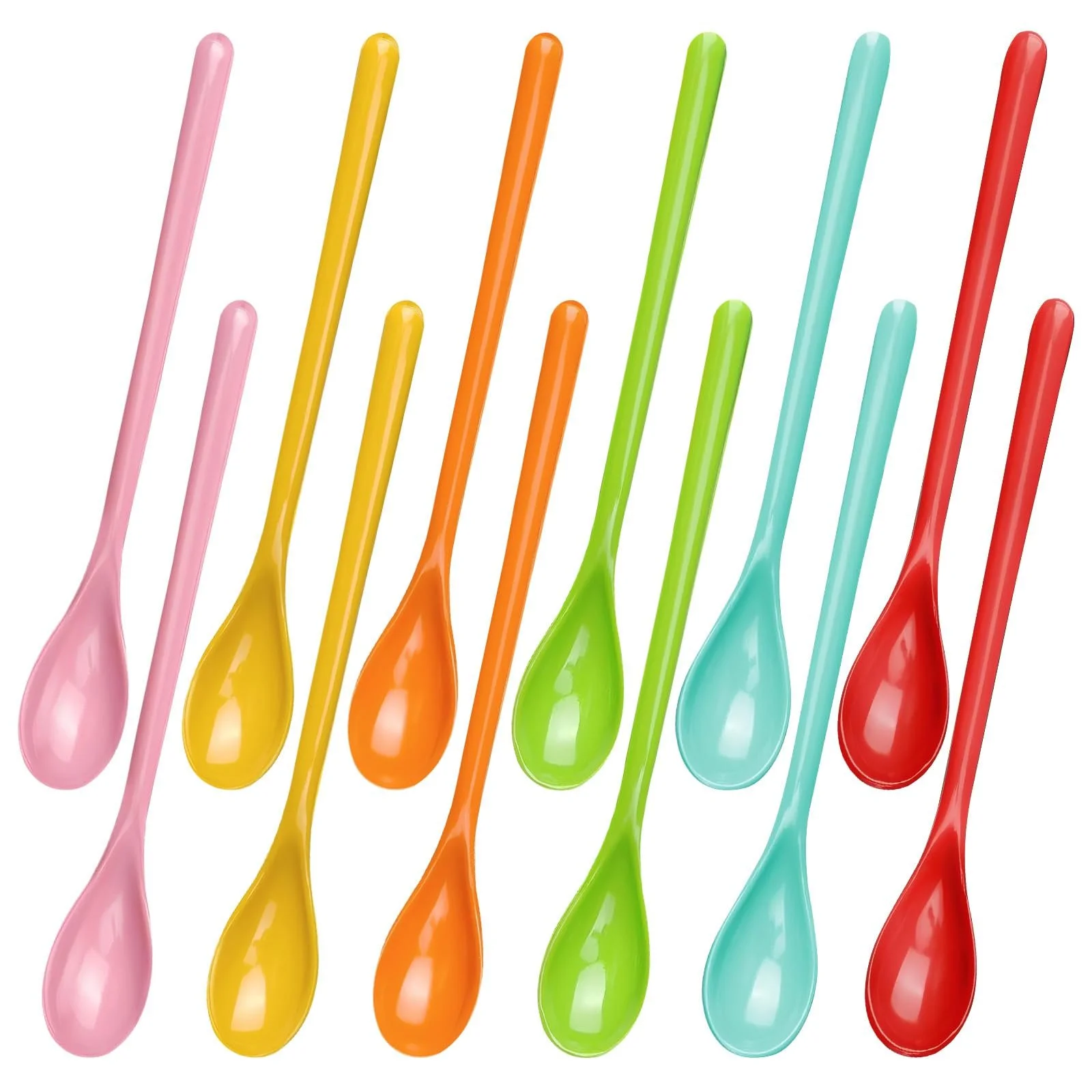 Набор ложек для яиц, пластик, длинные, 19 см, 6 цветов, фото №1