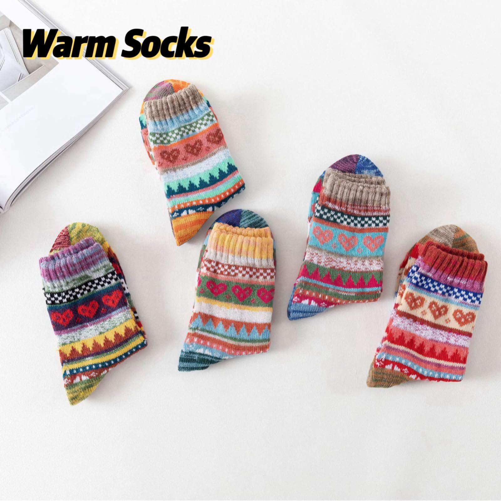 Жіночі зимові шкарпетки Бежевий One Size, фото №6