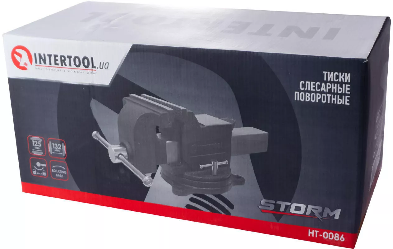 Тіски поворотні Intertool 125 мм Storm, фото №4
