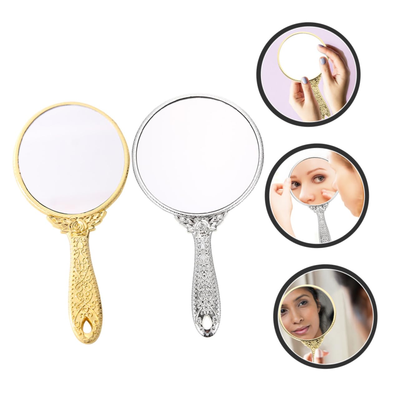 Зеркало Angoily Декоративное Зеркало Принцесса Ручное для макияжа Круглое Стекло, фото №5 Зеркало Angoily Декоративное Зеркало Принцесса Ручное для макияжа Круглое Стекло, фото №5