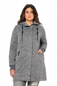 Вязаная флисовая куртка большого размера с капюшоном Ulla Popken 831604 - Фото 1