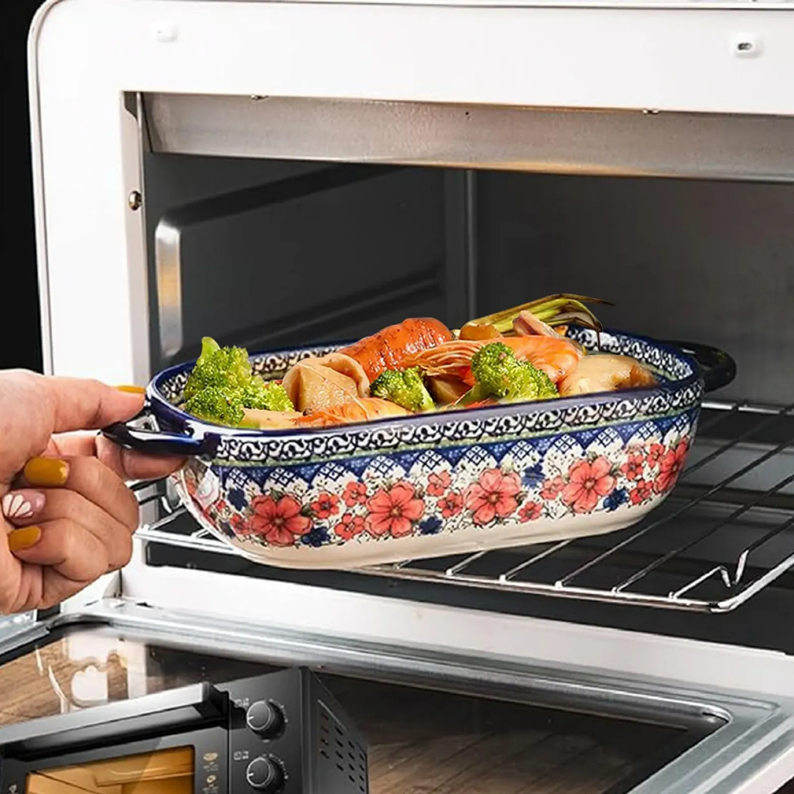 Форма для лазаньи Керамическая Прямоугольная С ручками 33,5 x 19 см 1,9 л, фото №6