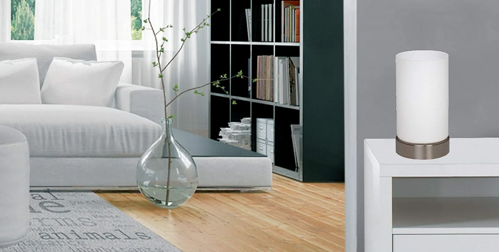 Настільна лампа Trango Paula 2017-01 LED E14 3000 K Matte Nickel White, фото №1