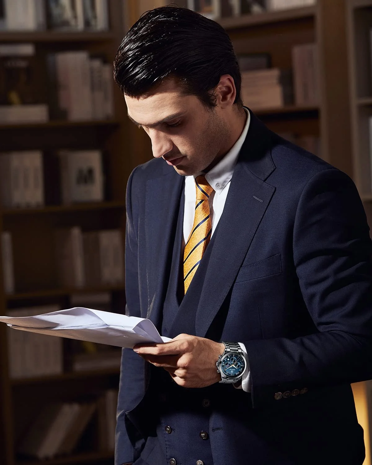 Чоловічий годинник Benyar Chronograph Gold / Silver / Blue / Black, фото №2