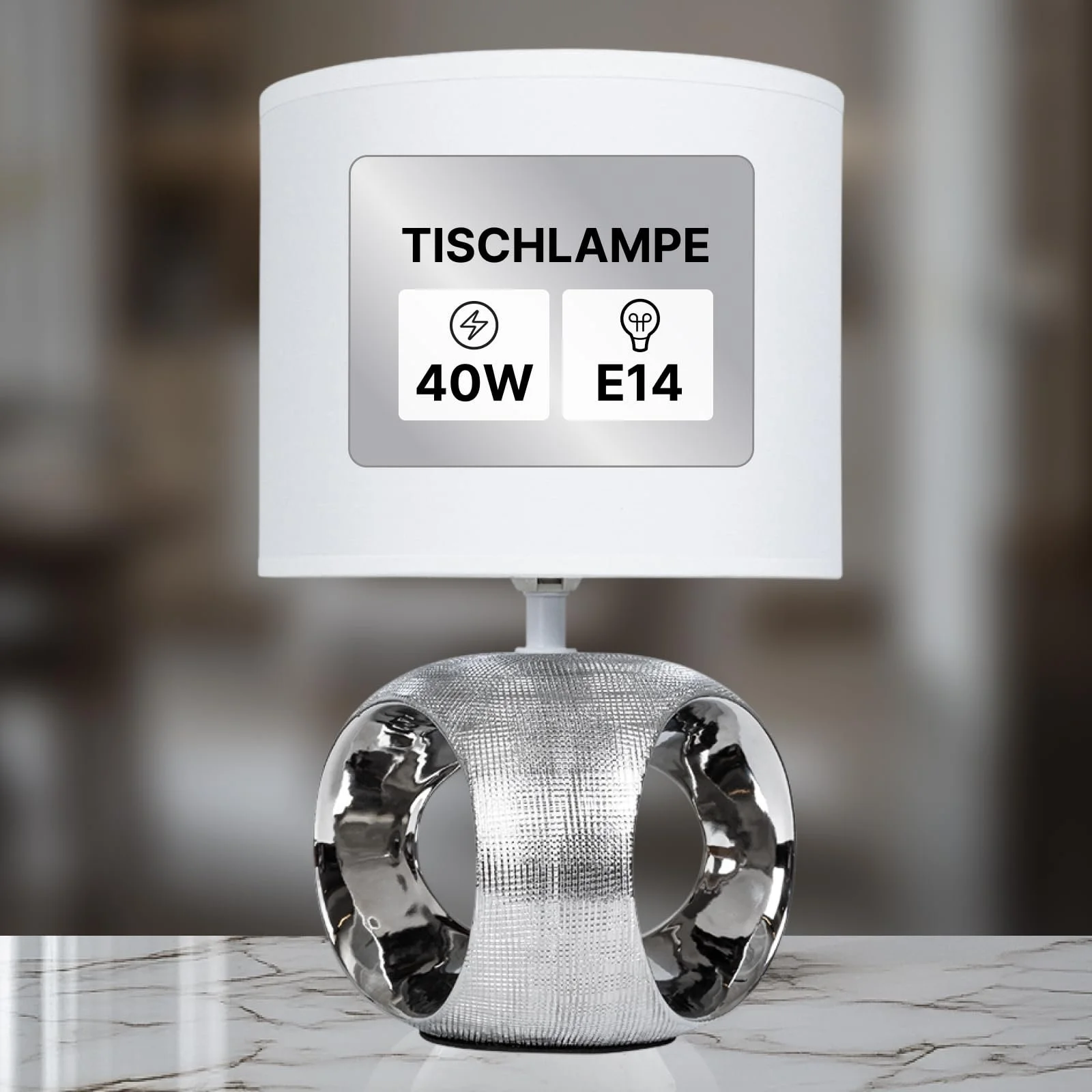 Настільна лампа ARTE LAMP Zaurak A5035LT-1CC Хром Білий, фото №2