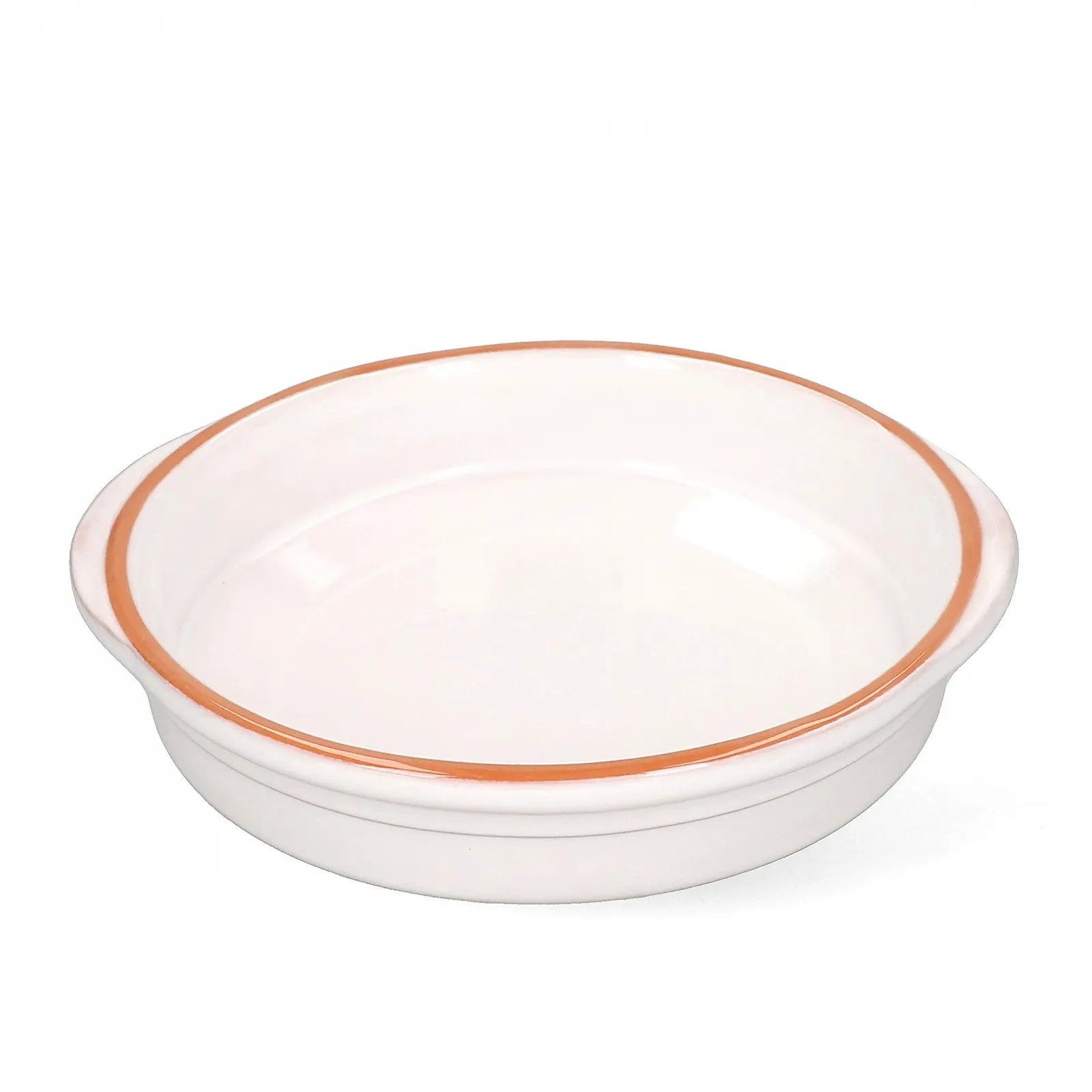 Форма для запікання MamboCat Cazuela Ille 20.5 см L 600 мл кругла керамічна з ручкою біла глазурована, фото №3