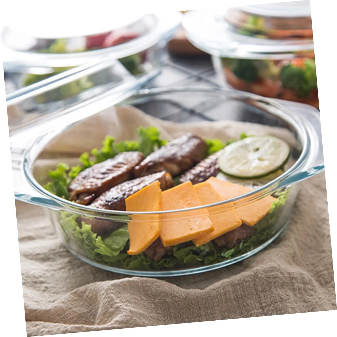 Миска Veemoon стеклянная термостойкая с крышкой 0.65 L для микроволновой печи и духовки, фото №6 Миска Veemoon стеклянная термостойкая с крышкой 0.65 L для микроволновой печи и духовки, фото №6