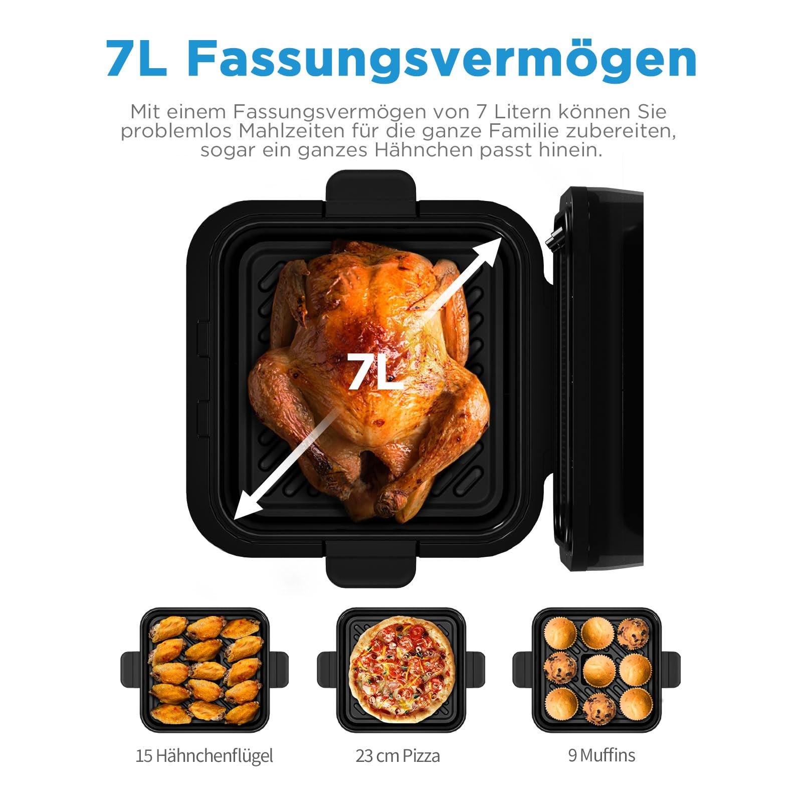 Мультипіч Midea DualTaste 7 л XXL Juicy & Crispy 8 програм 1650 Вт, фото №7
