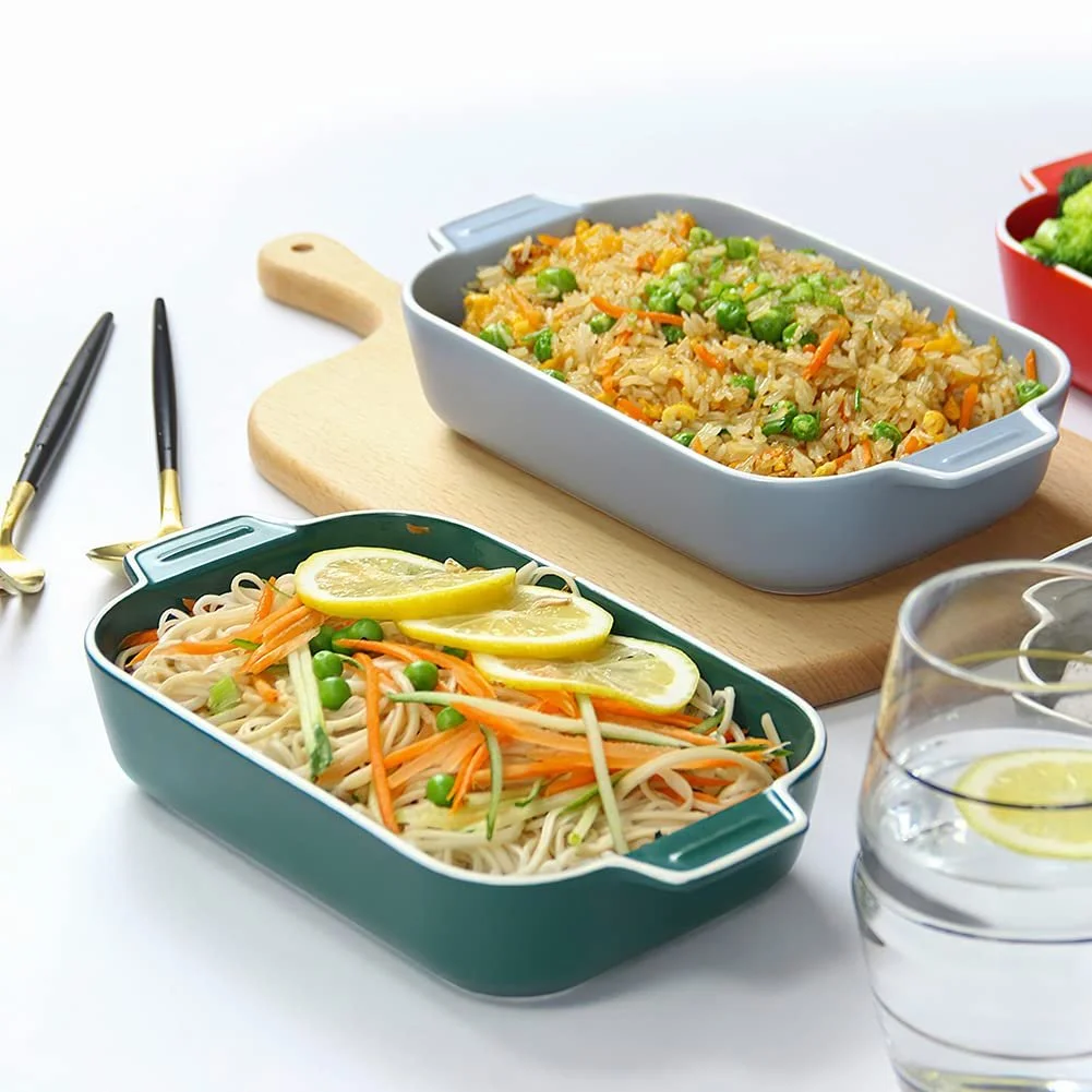 Форма для лазаньи керамическая прямоугольная с ручками 22 x 12 сантиметров Blue, фото №3