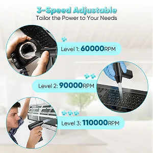 Электрический очиститель SUPFEEL 110000 RPM Акумуляторный с LED подсветкой Black synthetic.ua - Фото 1