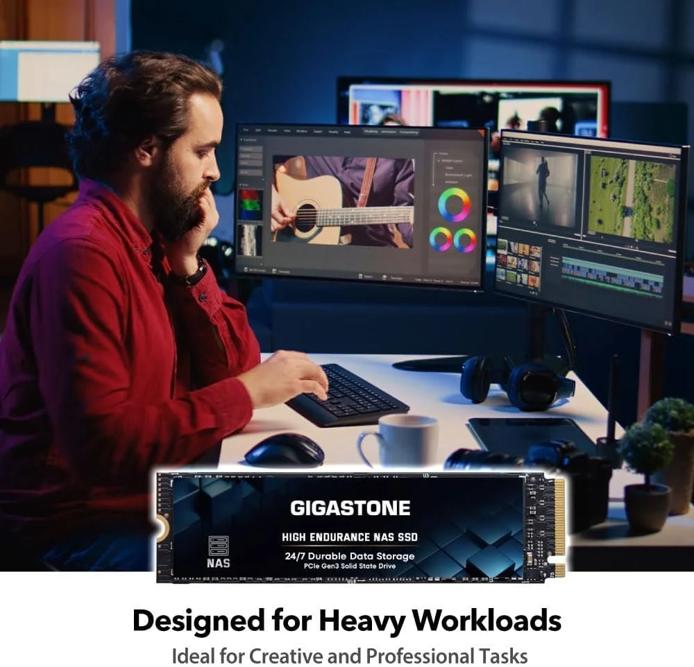 Внутренний SSD-накопитель Gigastone NAS 2TB M.2 PCIe 3.0 NVMe, фото №5 Внутренний SSD-накопитель Gigastone NAS 2TB M.2 PCIe 3.0 NVMe, фото №5