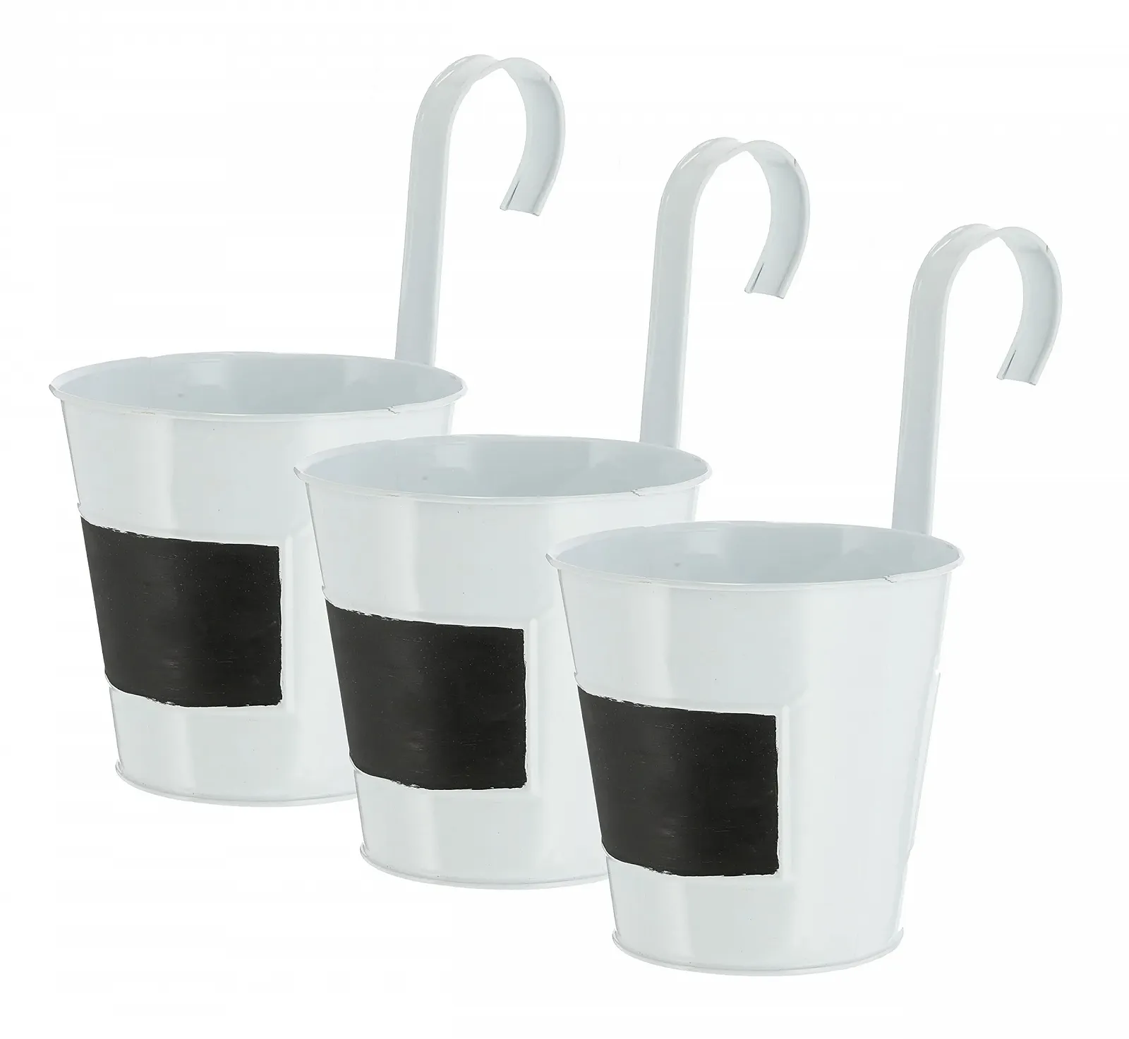 Металеве кашпо Spetebo Набір з 3 шт. Білий З полем для написів, фото №2 Металеве кашпо Spetebo Набір з 3 шт. Білий З полем для написів, фото №2