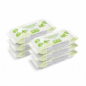 Влажные салфетки Amazon Fresh 6 упаковок по 60 штук (6 x 60 штук) - Фото 1