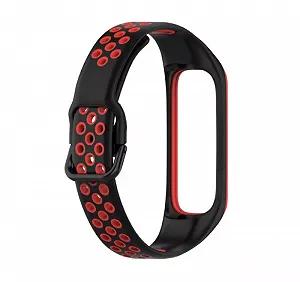 Ремешок силиконовый Primo Perfor Sport для фитнес-браслета Samsung Galaxy Fit 2 SM-R220 - Black Red