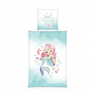Комплект детского постельного белья Herding Young Collection Mermaid наволочка 80 x 80 см пододеяльник 135 x 200 см на гладкой молнии хлопок разноцветный - Фото 1