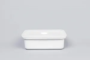 Форма для запекания 87006 эмалированная с арома-крышкой M 0,74 л 18x12x6 см Белая synthetic.ua - Фото 1