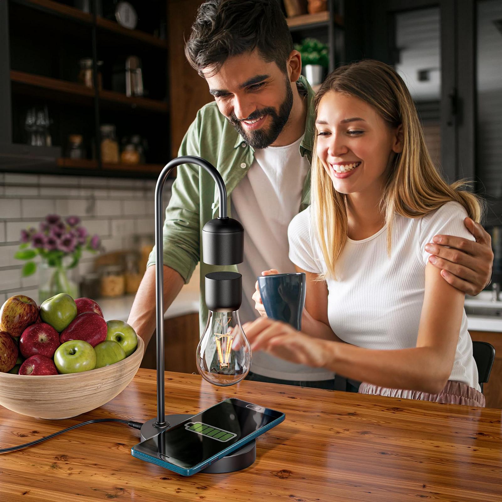 Настільна лампа ledscom.de Magneto магнітна левітуюча Чорна, фото №4