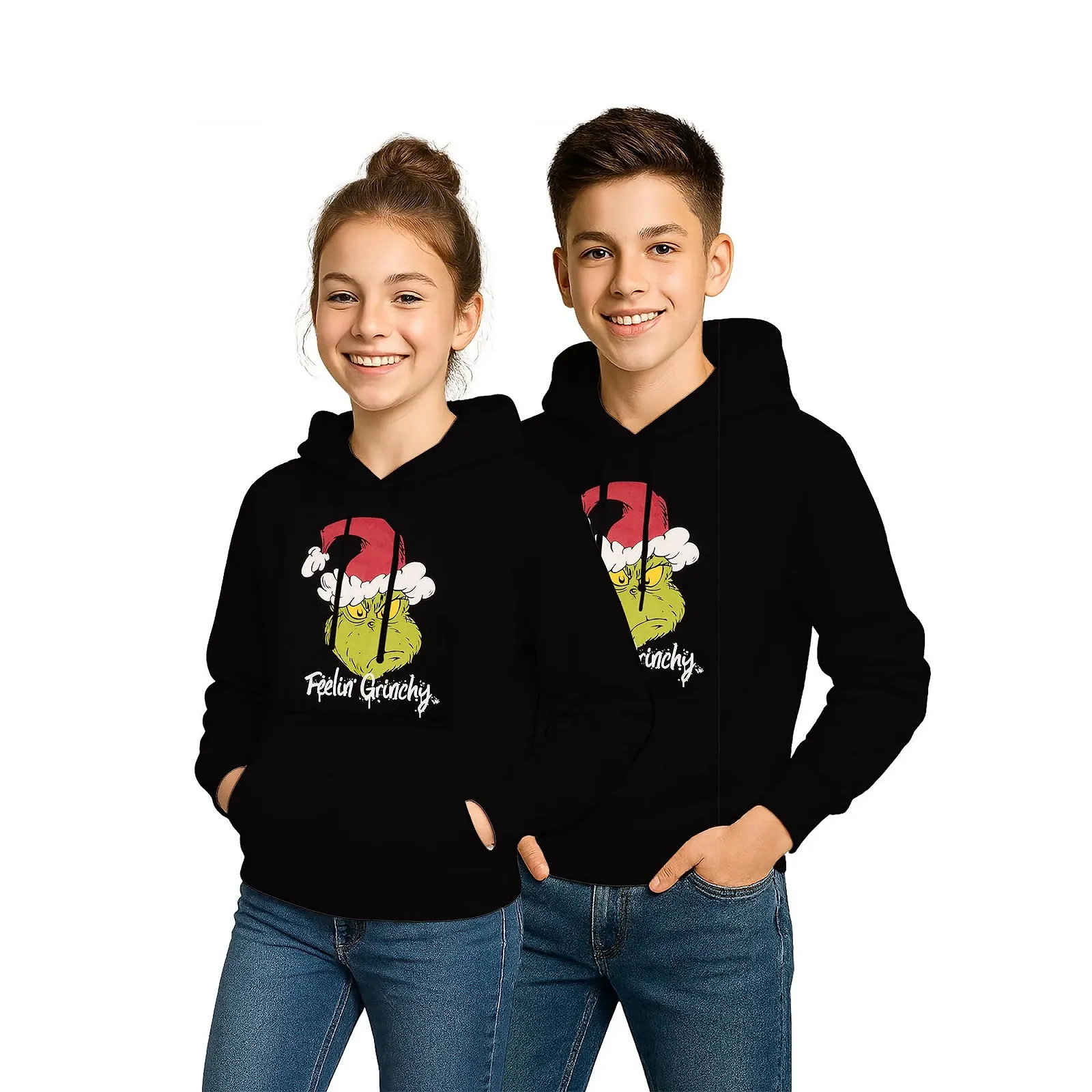 Худі United Labels The Grinch для хлопчиків і дівчаток - Дитячий худі-пуловер з капюшоном Чорний, фото №1