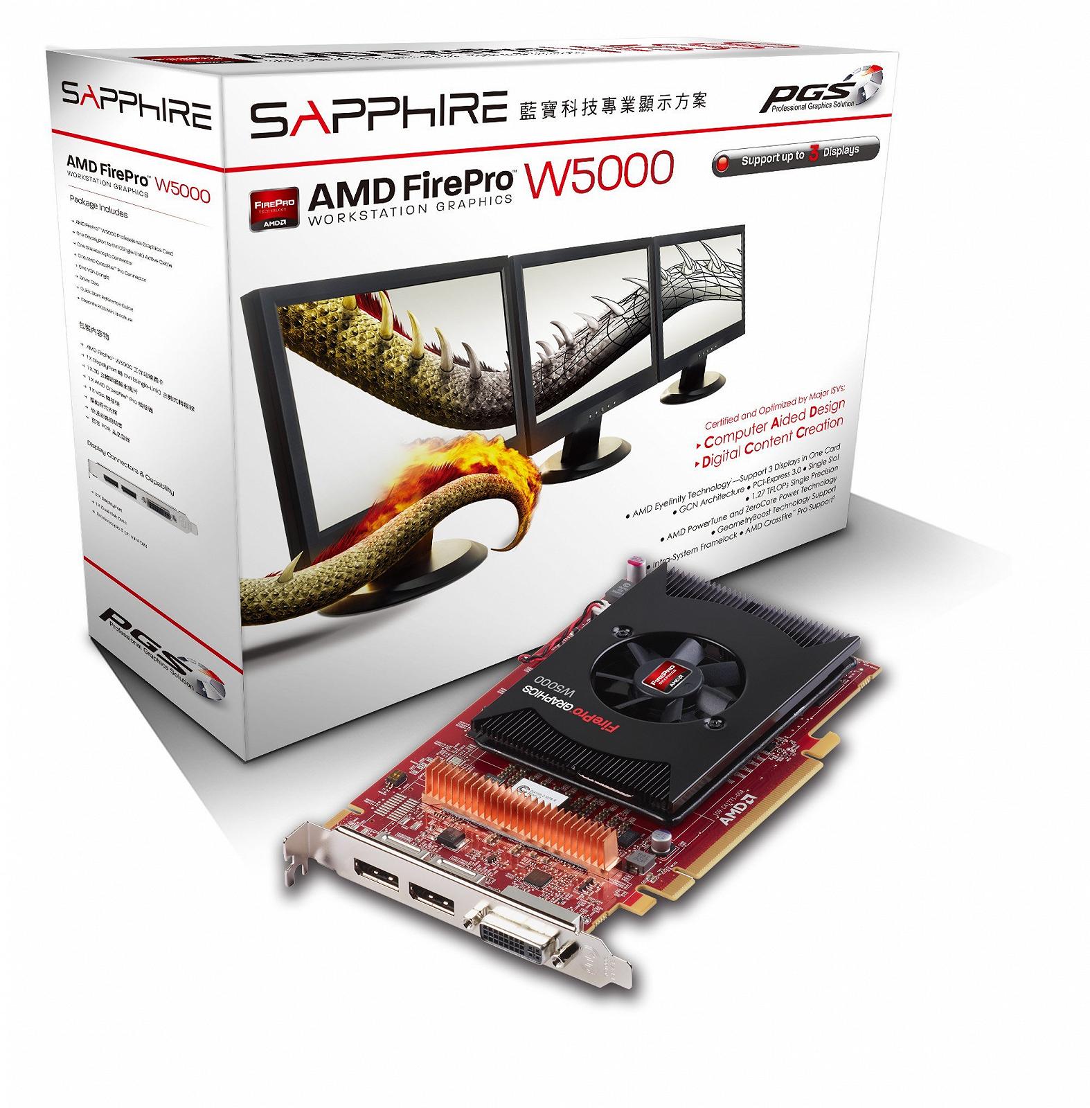Відеокарта AMD Fire Pro W5000 2048MB GDDR5 PCIe x16 DVI, DisplayPort, фото №1