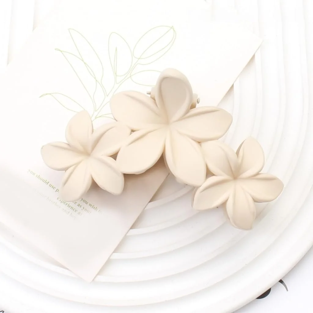 Заколка для волос Yjcnelcr, набор 4 шт, матовая, с цветами, для женщин и девушек, для хвостиков, краб для умывания лица, заколки, аксессуары для волос, фото №7