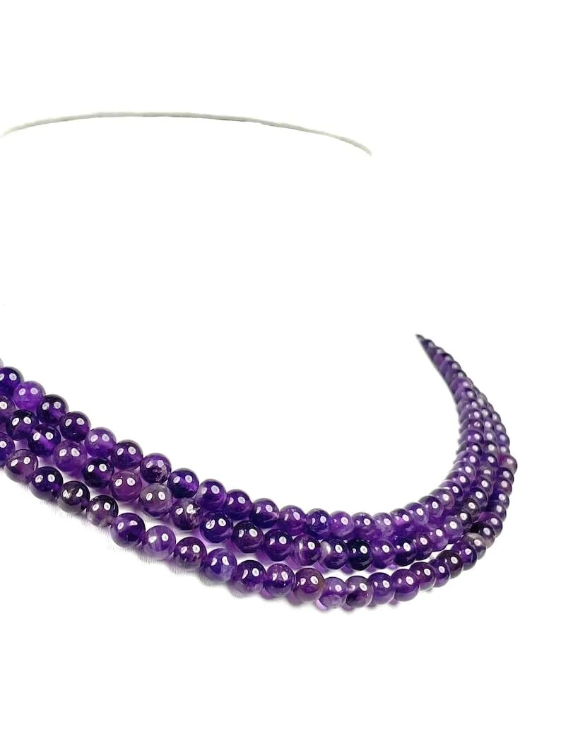 Бусины Аметист Натуральный Rondella Граненые 5.5 мм Фиолетовый, фото №1