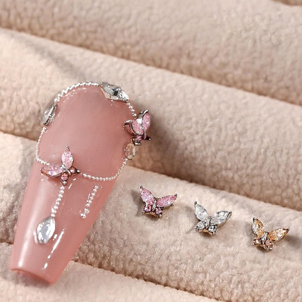 Метелики Zircon Mini Y2K Білий Шампань Рожевий Кристал, фото №9
