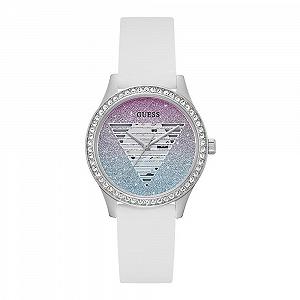 Годинник Guess жіночий 38 мм, білий ремінець, білий циферблат, корпус золотистого кольору - Фото 1