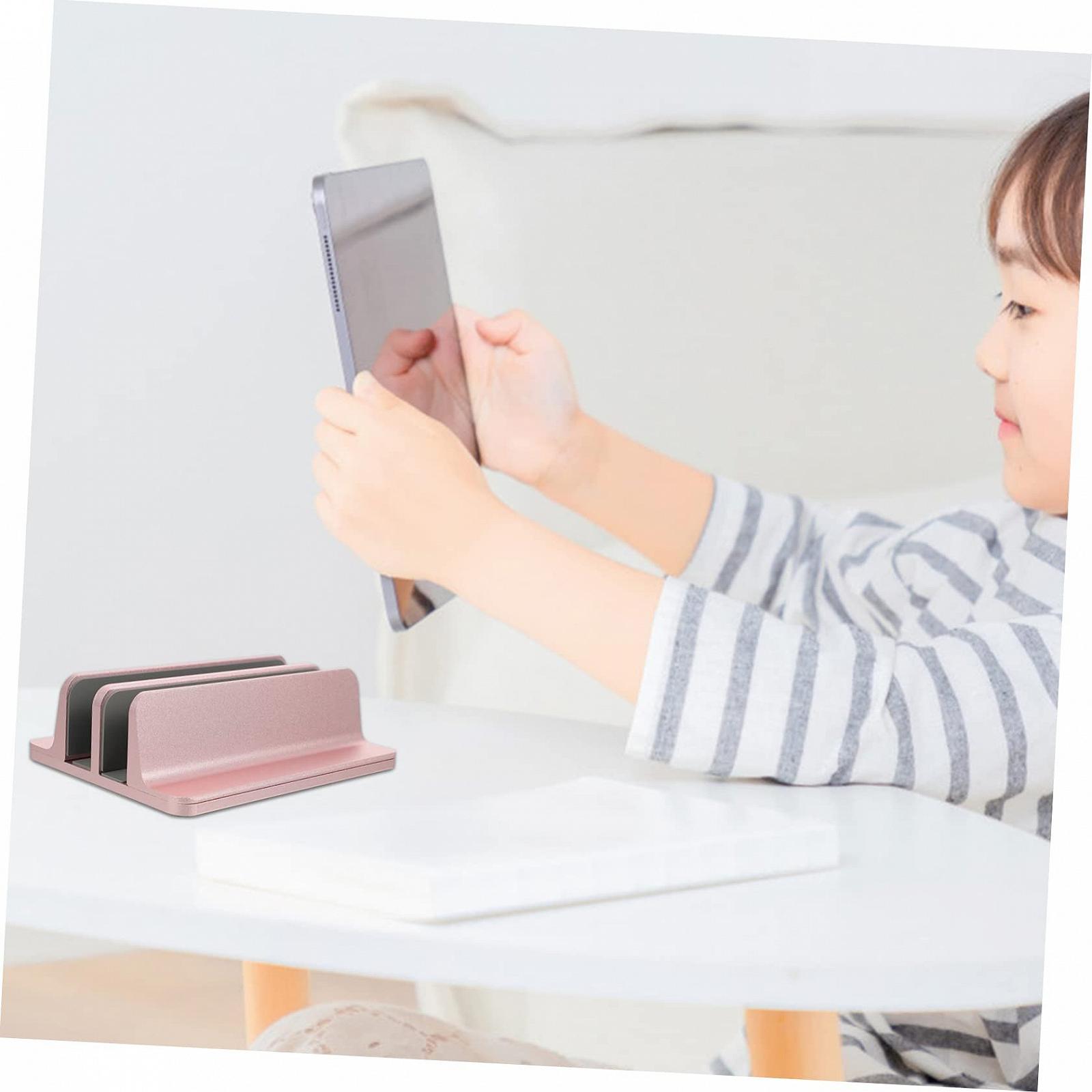 Регульована вертикальна підставка для ноутбука NUOBESTY для столу, компактна та міцна, для планшетів та смартфонів, рожеве золото, фото №4