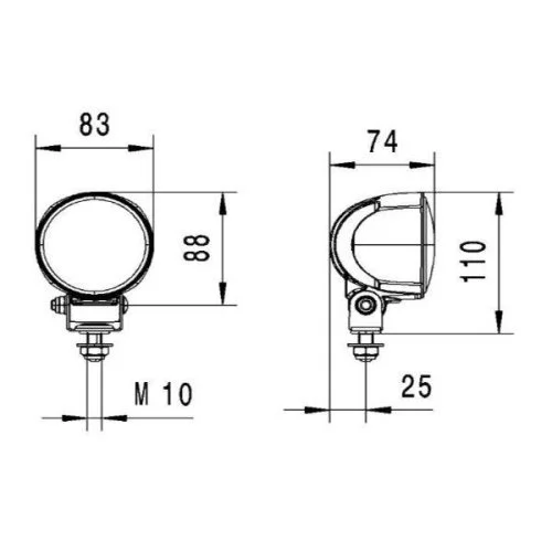 Рабочая фара HELLA 1G0 996 476-211 для SAME, фото №3