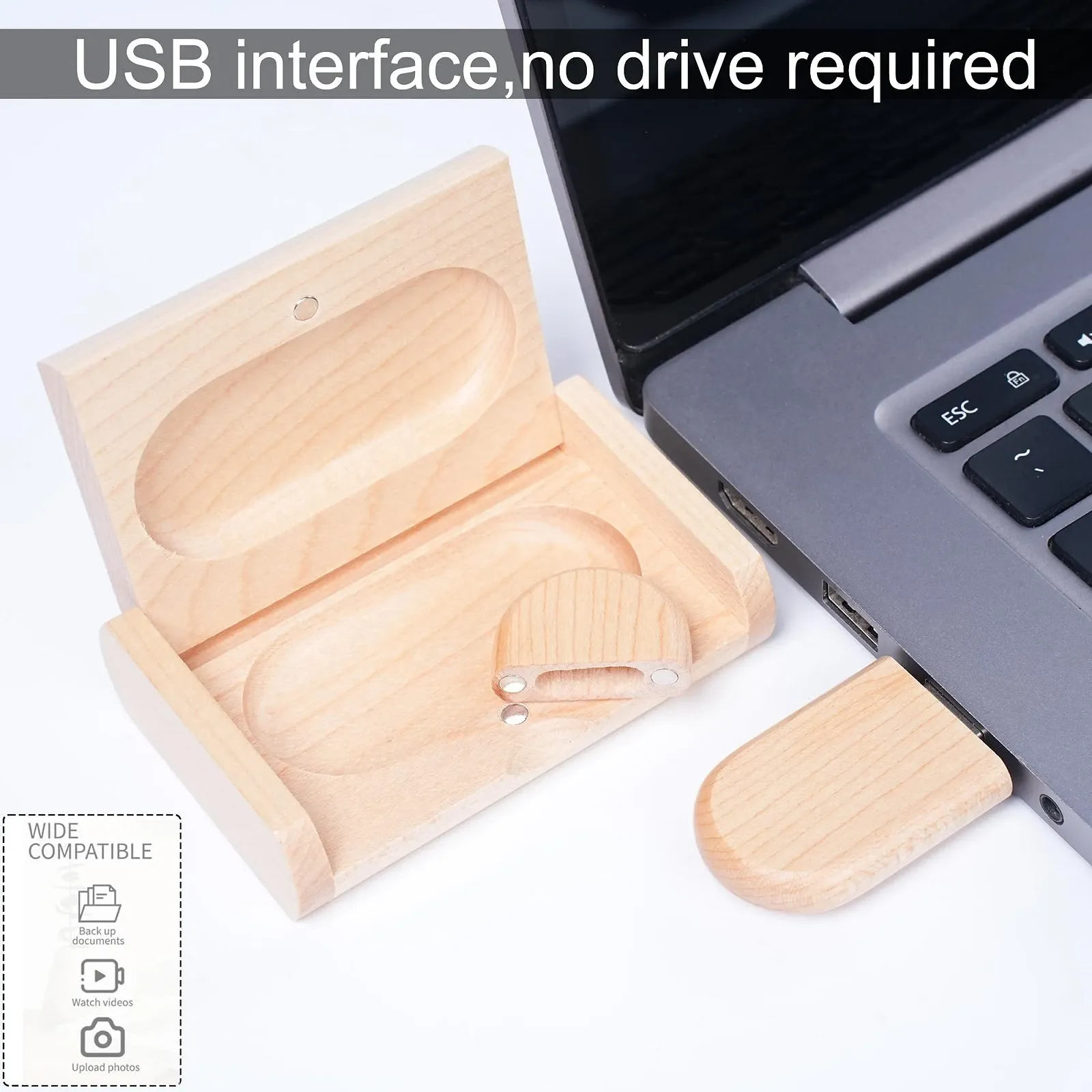 USB-флеш-накопичувач Wooden 32 GB USB 3.0 з дерев'яною коробкою, фото №4