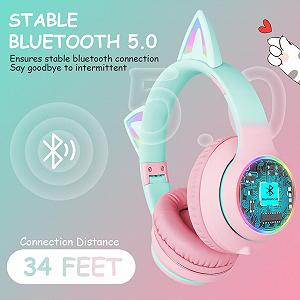 Наушники AXFEE Детские Bluetooth С кошачьими ушками synthetic.ua - Фото 1