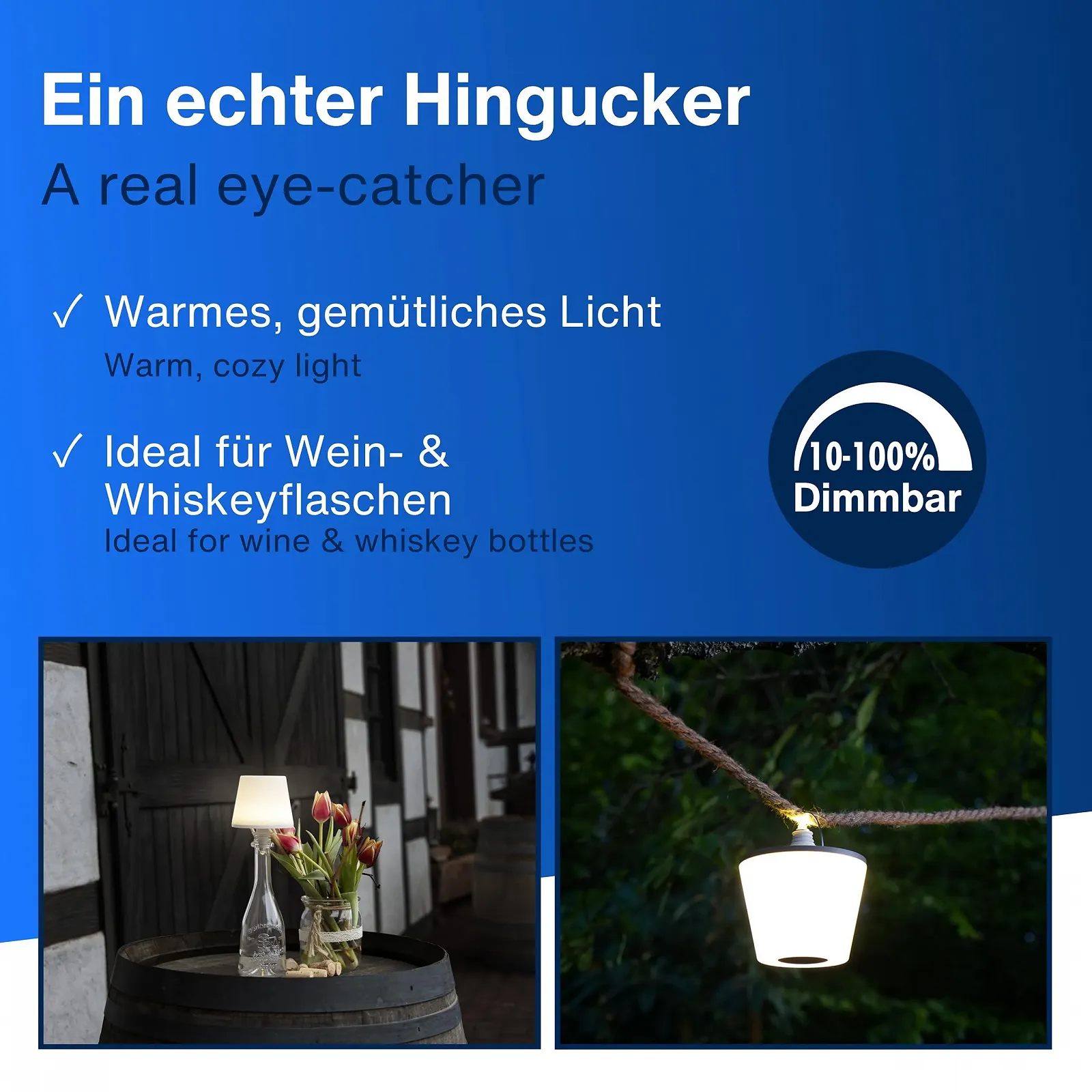 Настільна лампа REV LAMPRUSCO LED акумуляторна для пляшок бездротова 130 Лм 2 Вт 4000 мАг димована IP54, фото №3