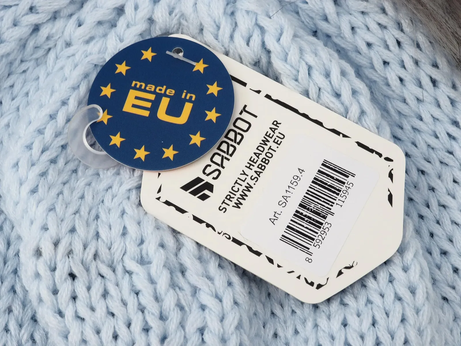 Шапка Детская SABBOT с двумя меховыми помпонами, флисовая подкладка, зимняя, вязаная, теплая, фото №4