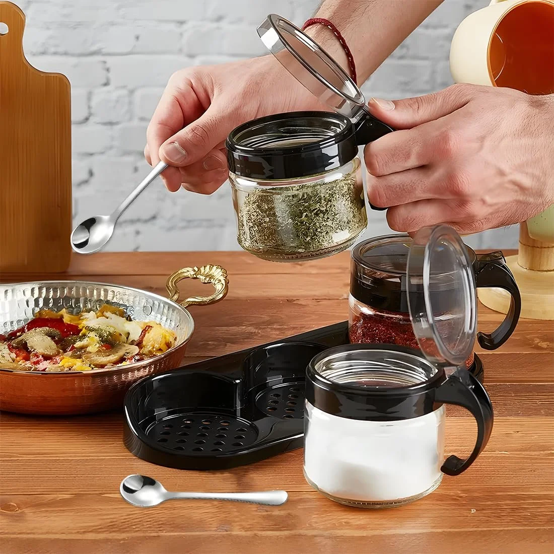 Ложка нержавіюча сталь, набір 6 штук, маленька для спецій (9 см) Чорний, фото №4 Ложка нержавіюча сталь, набір 6 штук, маленька для спецій (9 см) Чорний, фото №4