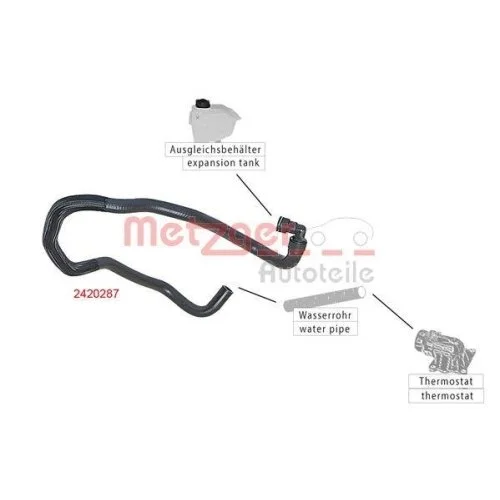 Шланг радиатора METZGER 2420287 для CITROËN FIAT PEUGEOT, фото №2