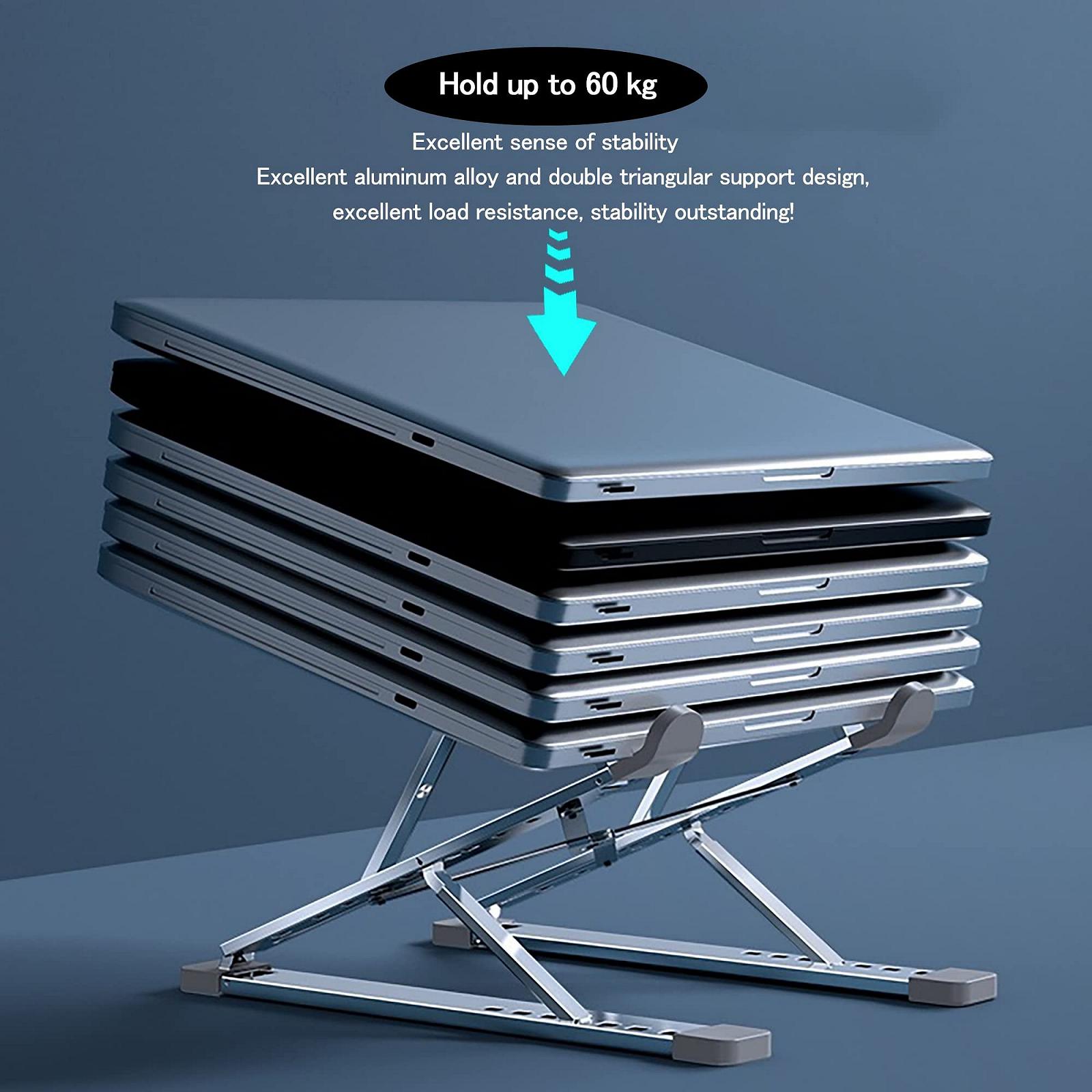 Підставка для ноутбука Dogfish, 9+7 рівнів, регульована по висоті, вентильована алюмінієва, 10-17,3-дюймових, фото №4 Підставка для ноутбука Dogfish, 9+7 рівнів, регульована по висоті, вентильована алюмінієва, 10-17,3-дюймових, фото №4