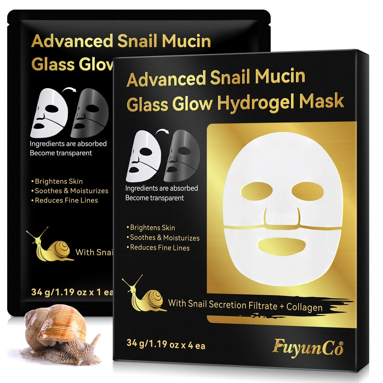 Маска для обличчя Advanced Snail Mucin Glass Glow, колагенова маска нічна, фото №1